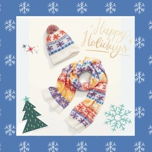 Old Navy Fair Isle Scarf and Beanie Set OS NWT
